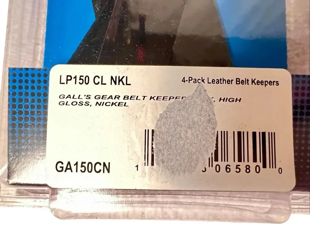 Galls Leather Duty Belt Keepers Model LP150 CL NKL High Gloss Silver Snaps